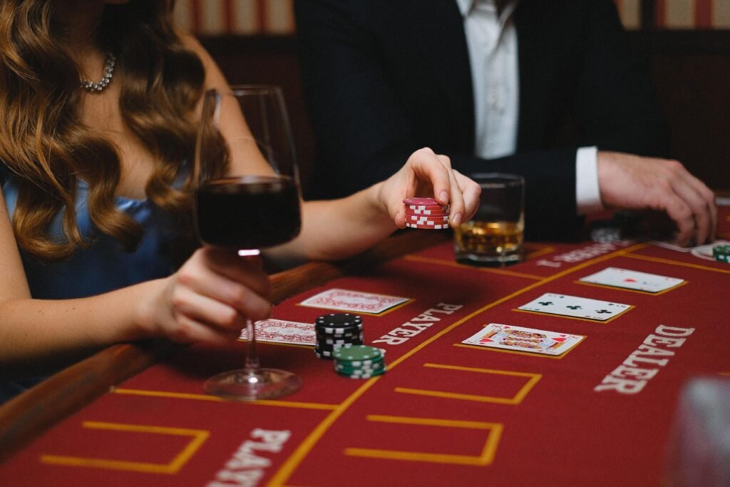 Poker tables bring a social, upscale feel without making the event feel too formal.