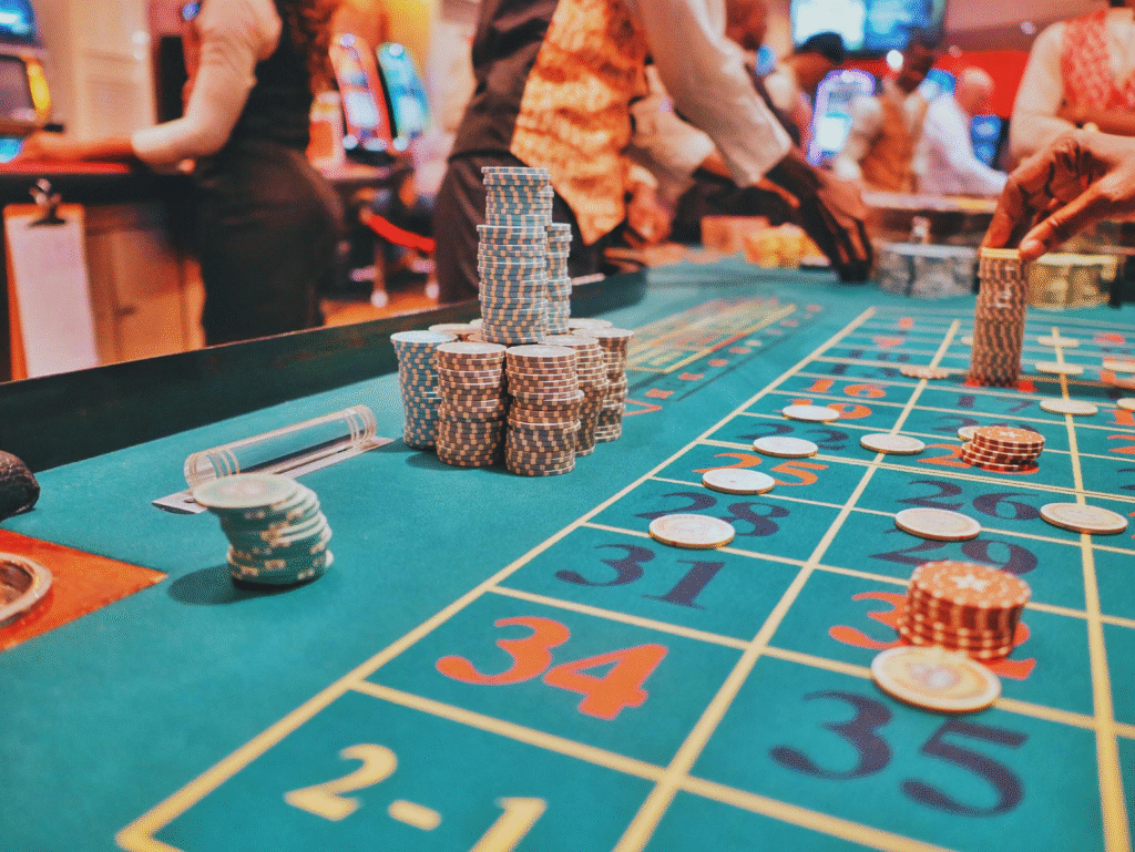 A well-placed casino table gives guests a natural place to gather, watch, and join the game.