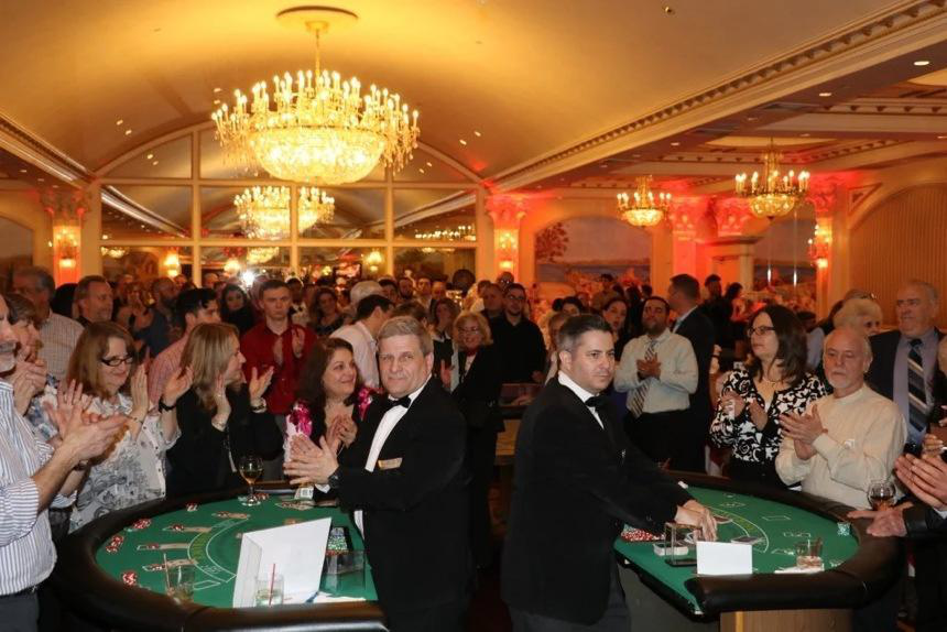 Formal casino nights can use elegant venue styling to complement the games.